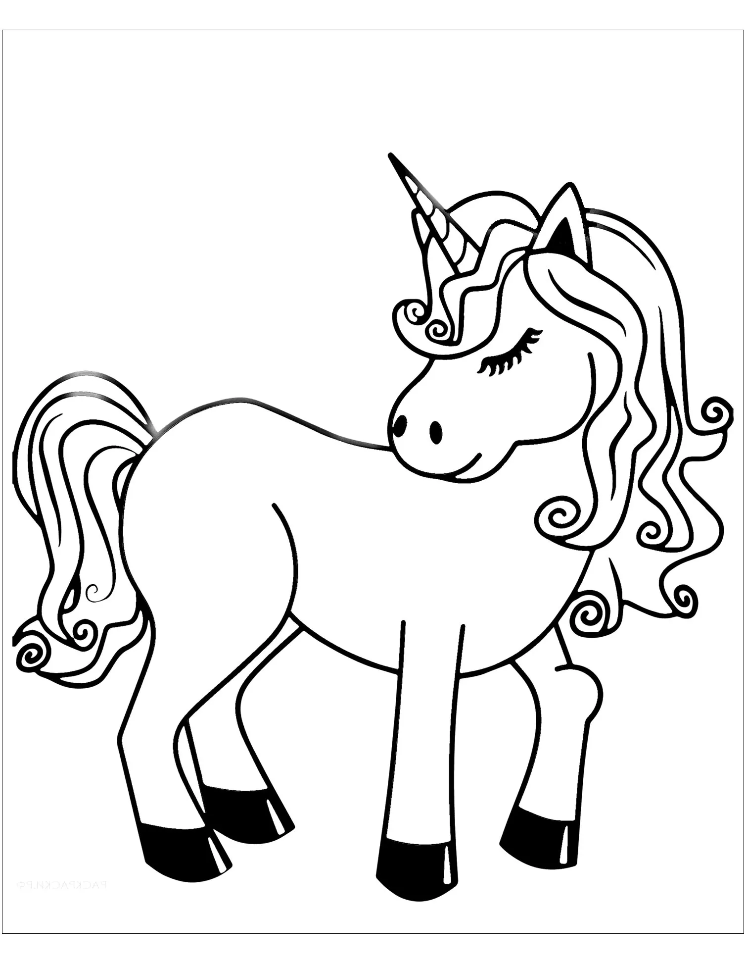 Coloriage de licorne pour enfants