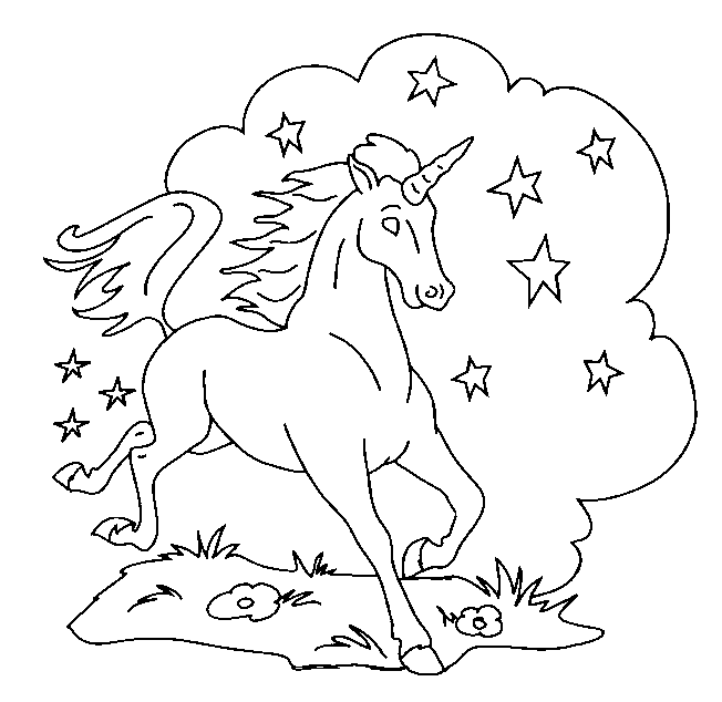 Coloriage gratuit de licorne