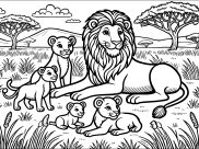 Coloriages de Lion à imprimer pour enfants
