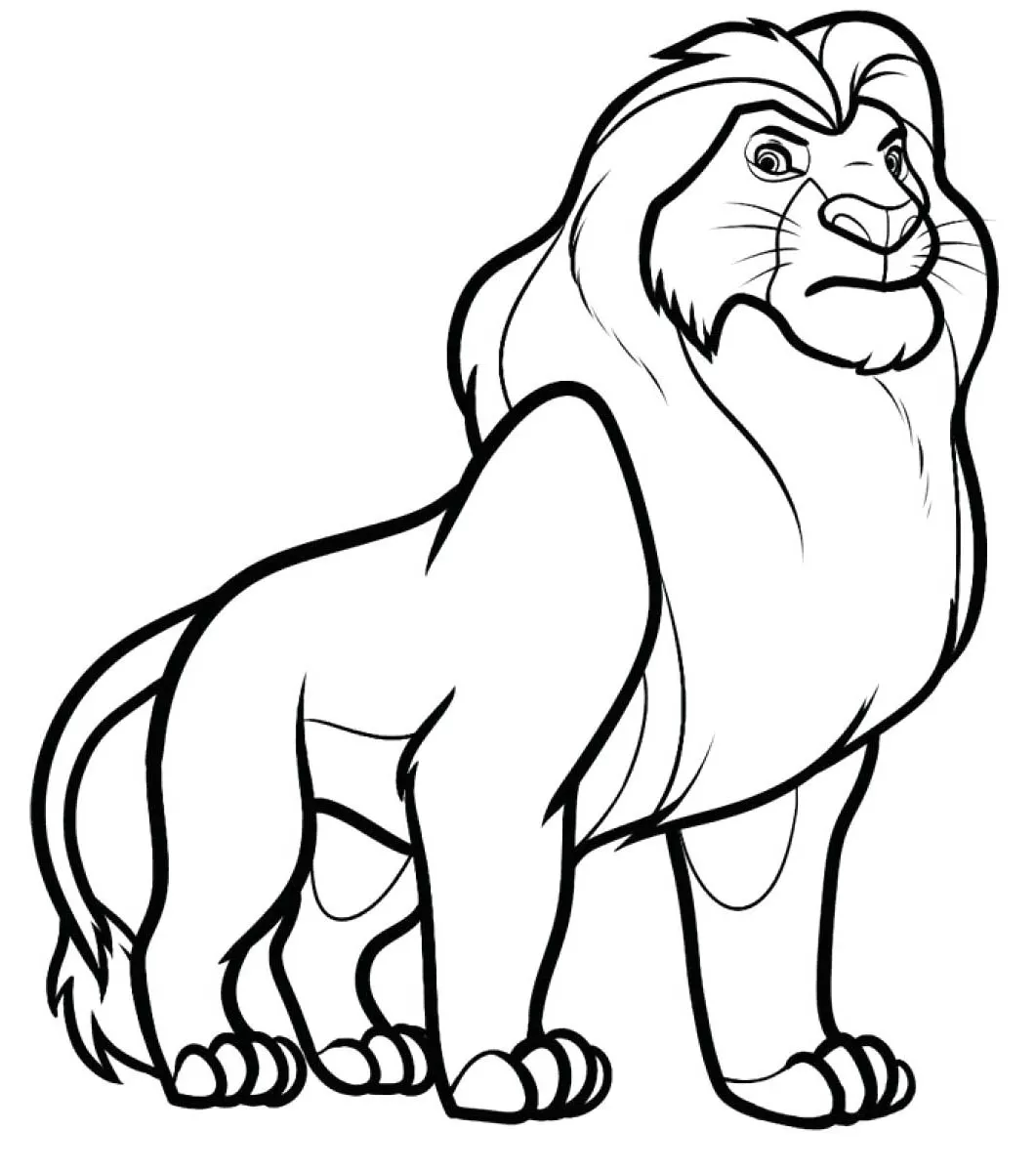Grand lion (Coloriage à imprimer pour enfants)
