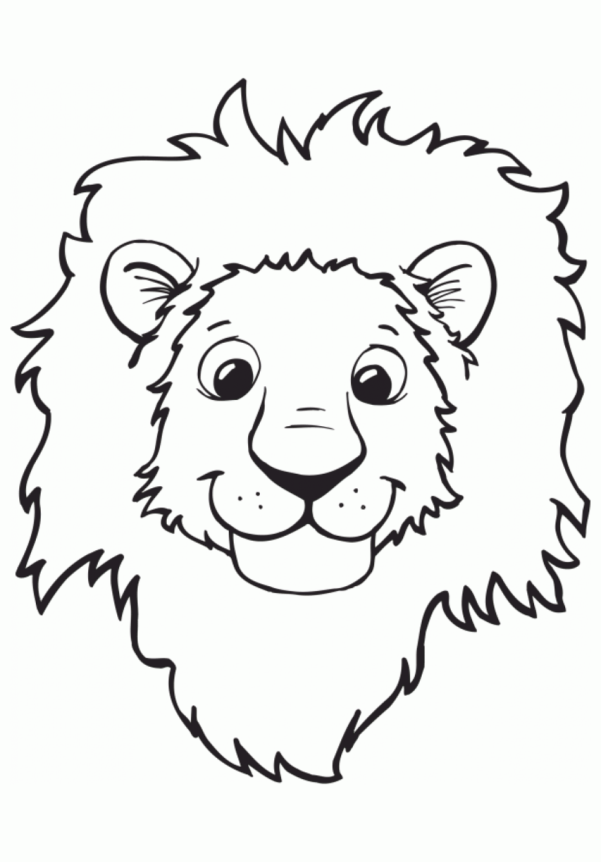 Tête de lion (Coloriage à imprimer pour enfants)