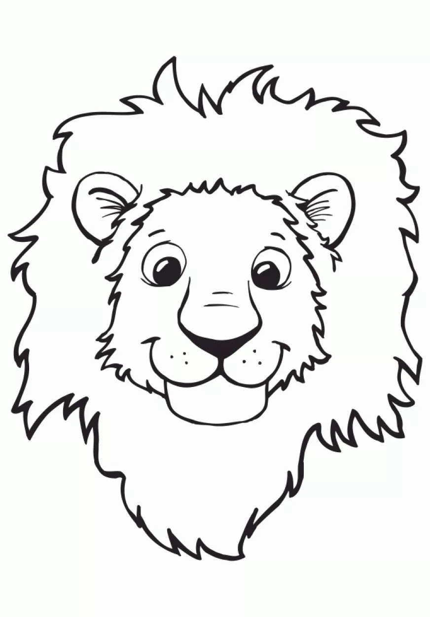 Tête de lion (Coloriage à imprimer pour enfants)