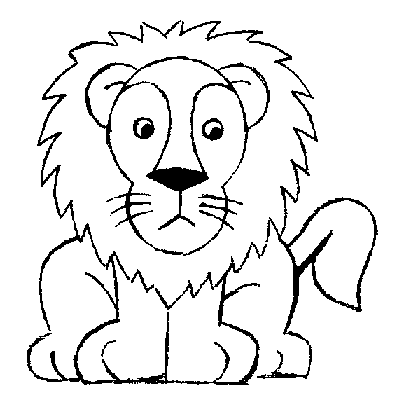 Simple coloriage de Lion pour les plus petits