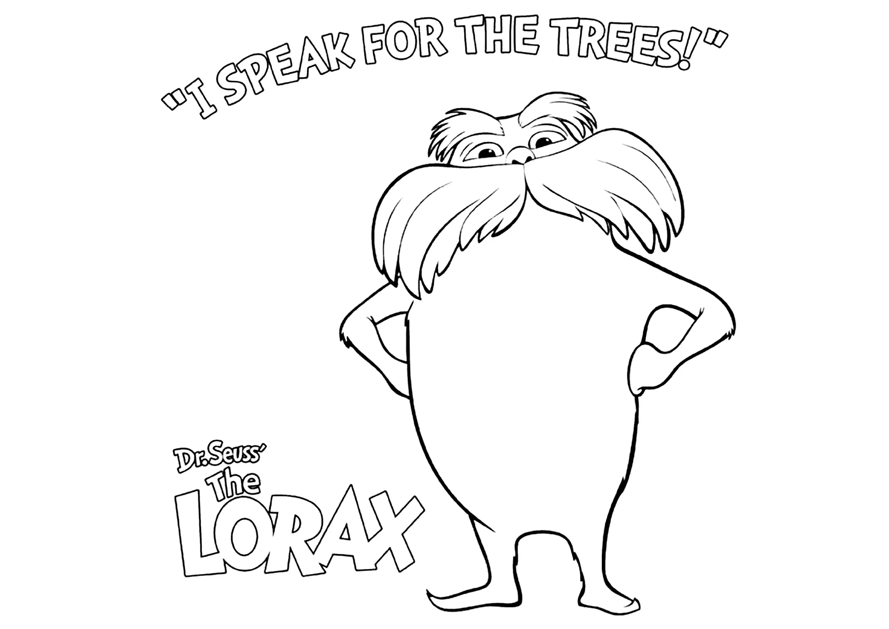 Lorax "I speak for the trees" (Coloriage à imprimer pour enfants)