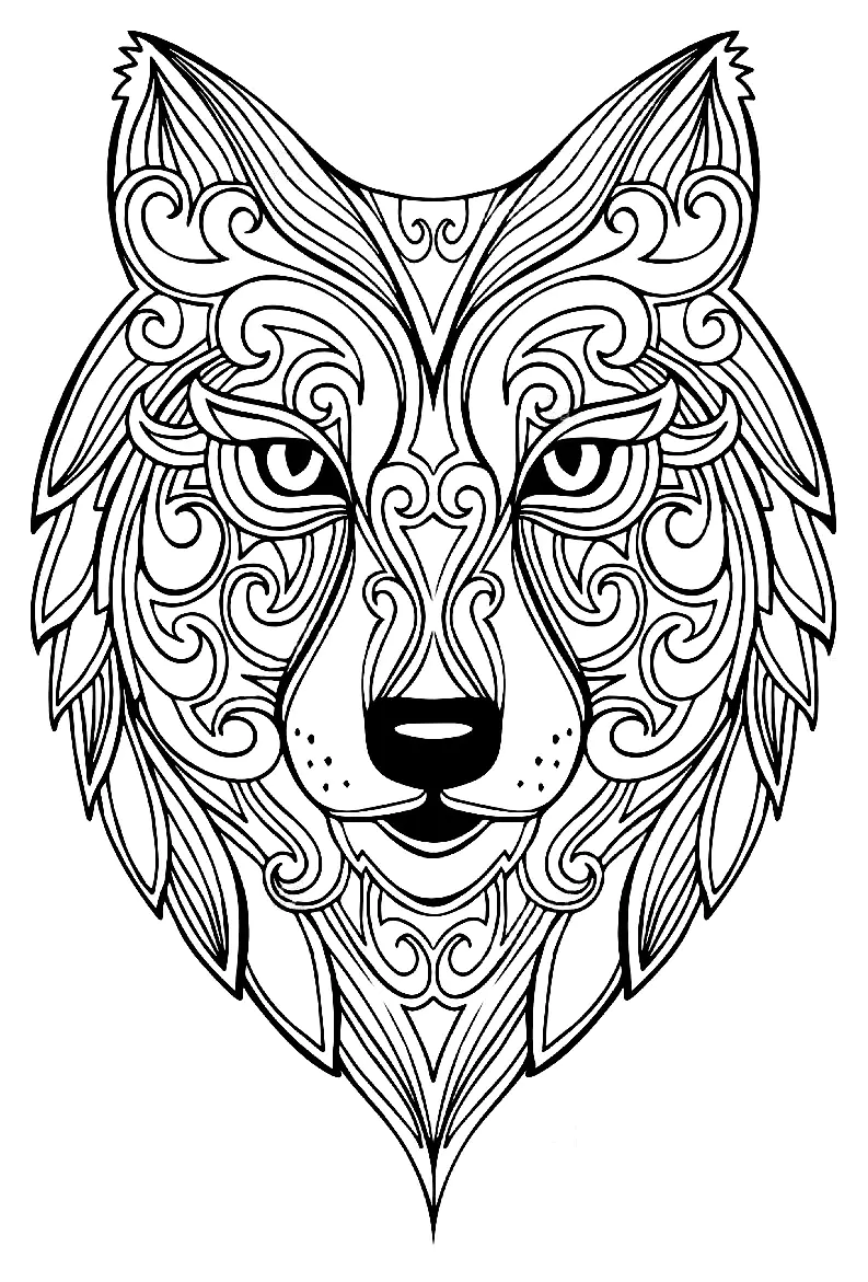 Loup - 2 (Coloriage à imprimer pour enfants)