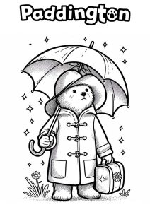 Coloriage de L'Ours Paddington à imprimer pour enfants : Ours-paddington-4