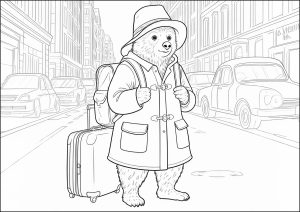 Coloriage de L'Ours Paddington à imprimer pour enfants : Ours-paddington-8
