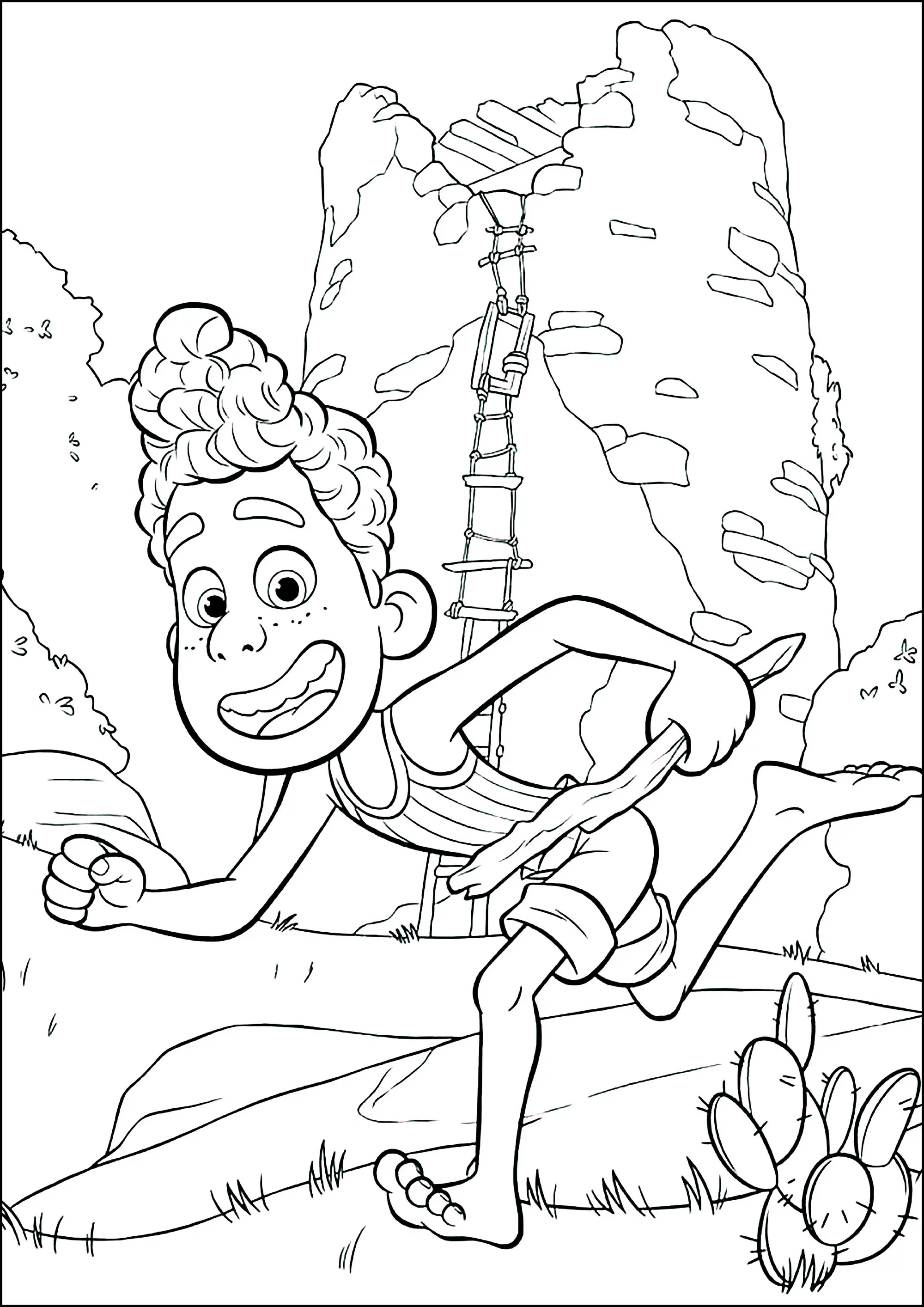Luca en pleine course (Coloriage à imprimer pour enfants)