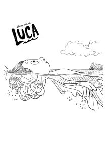Luca : coloriage simple du personnage principal