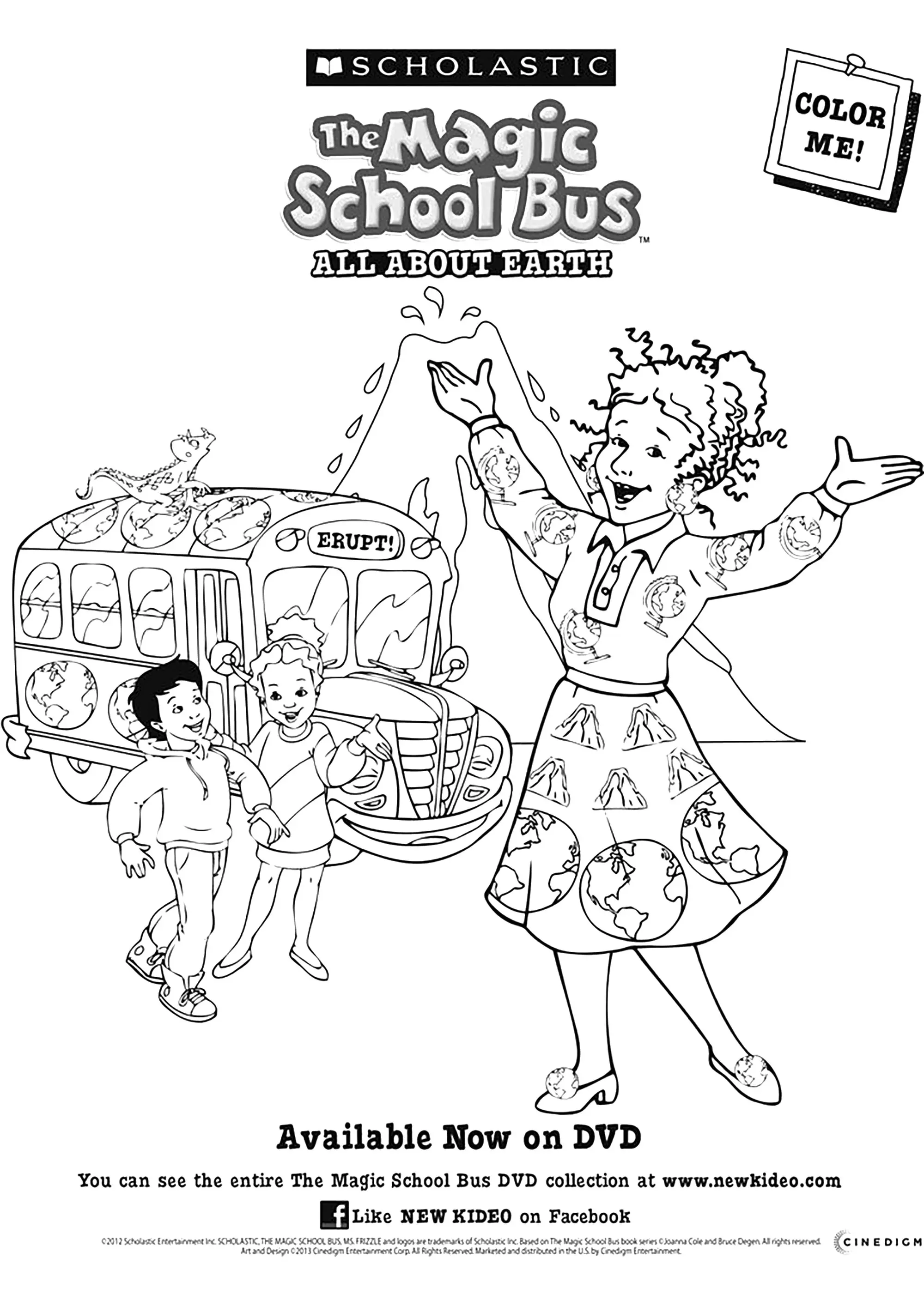 Affiche publicitaire pour le DVD The Magic School Bus (Coloriage de Le Bus Magique à imprimer pour enfants)