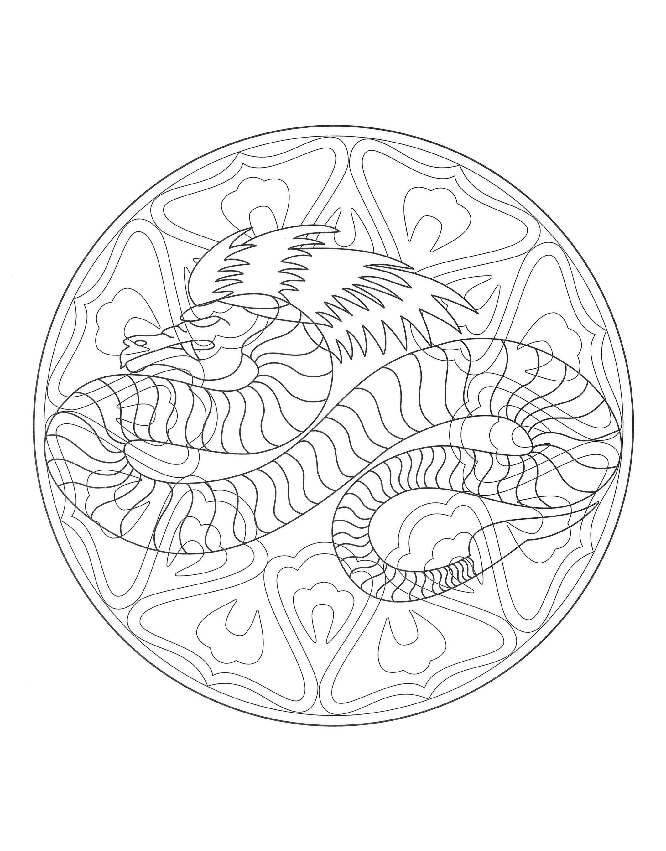 A imprimer mandala dragon - 4