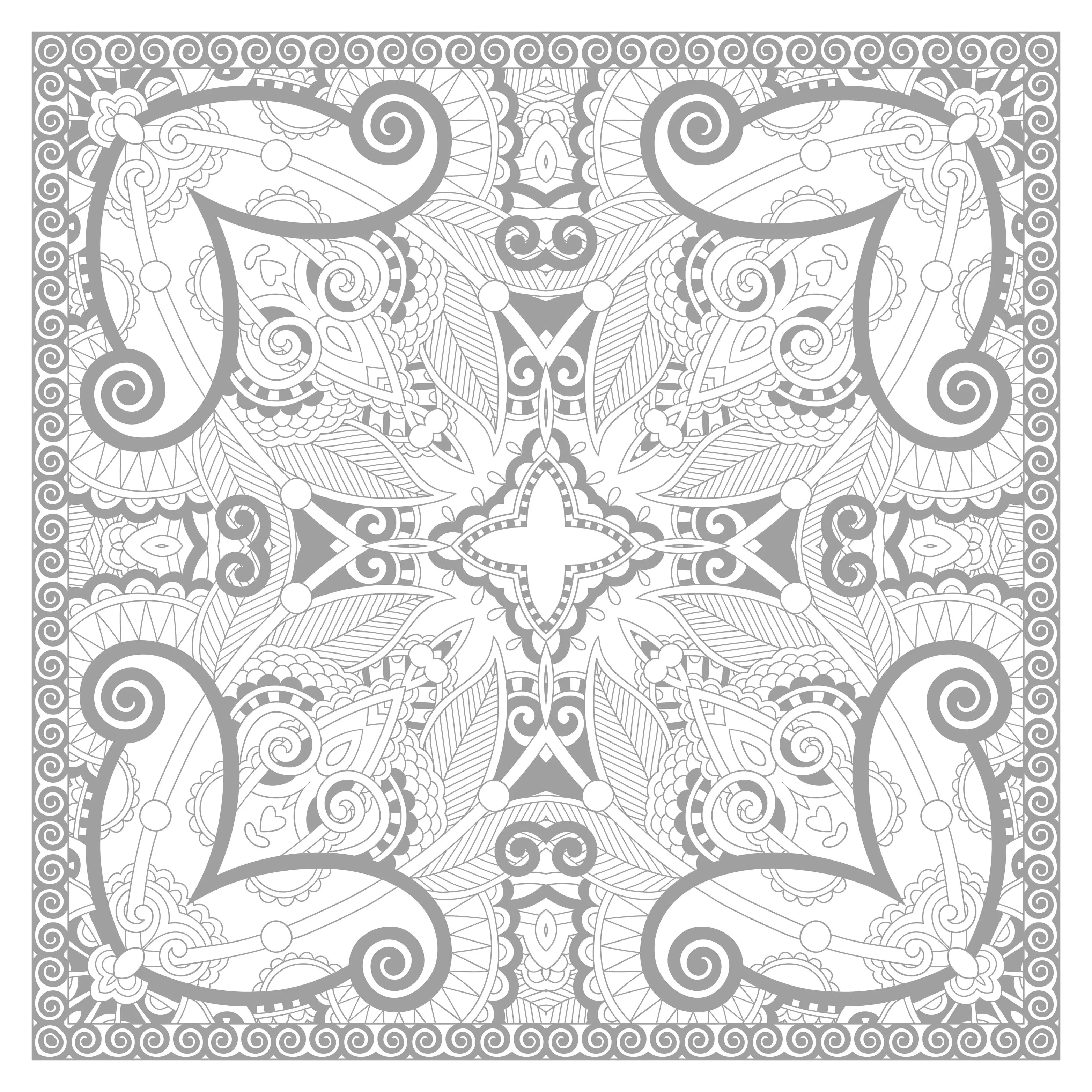 Mandala carre par karakotsya - 2 (Coloriage à imprimer pour enfants)