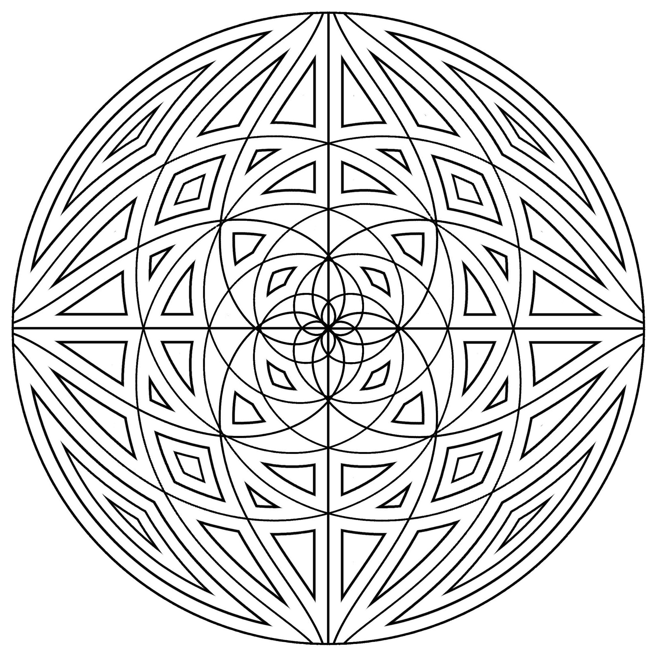 Mandala lignes concentriques