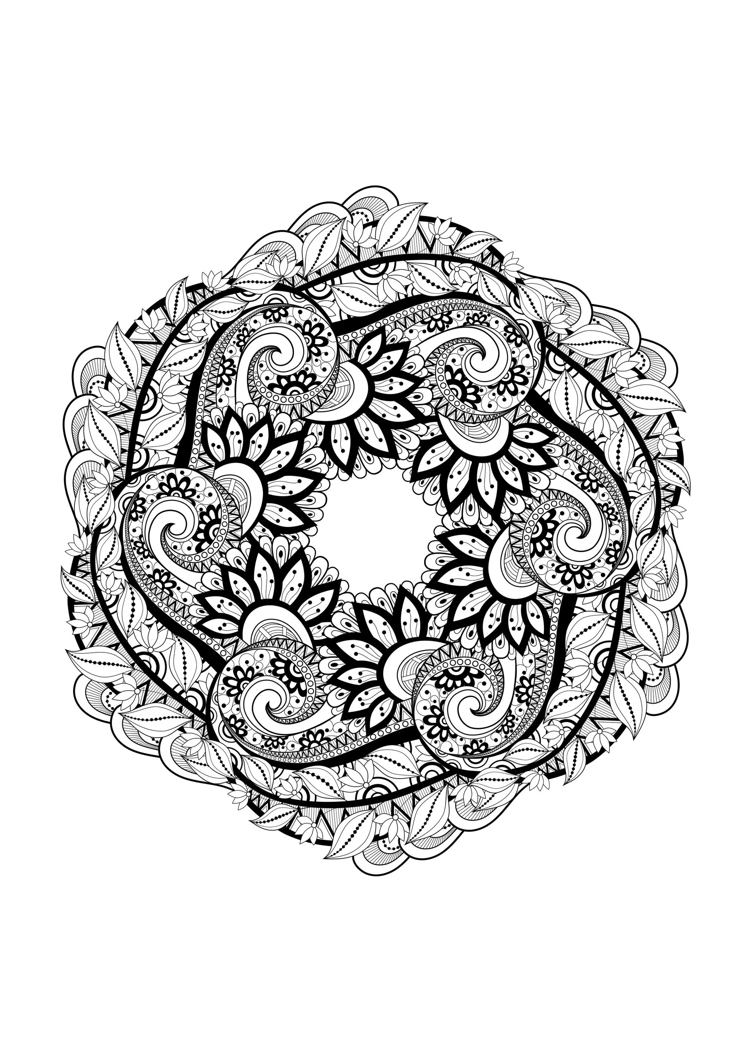 Mandala magnifique (Coloriage à imprimer pour enfants)