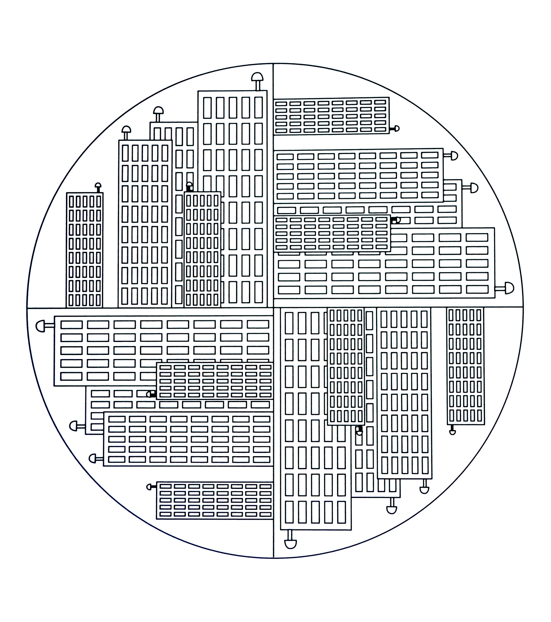 New York (Coloriage de Mandalas à imprimer pour enfants)