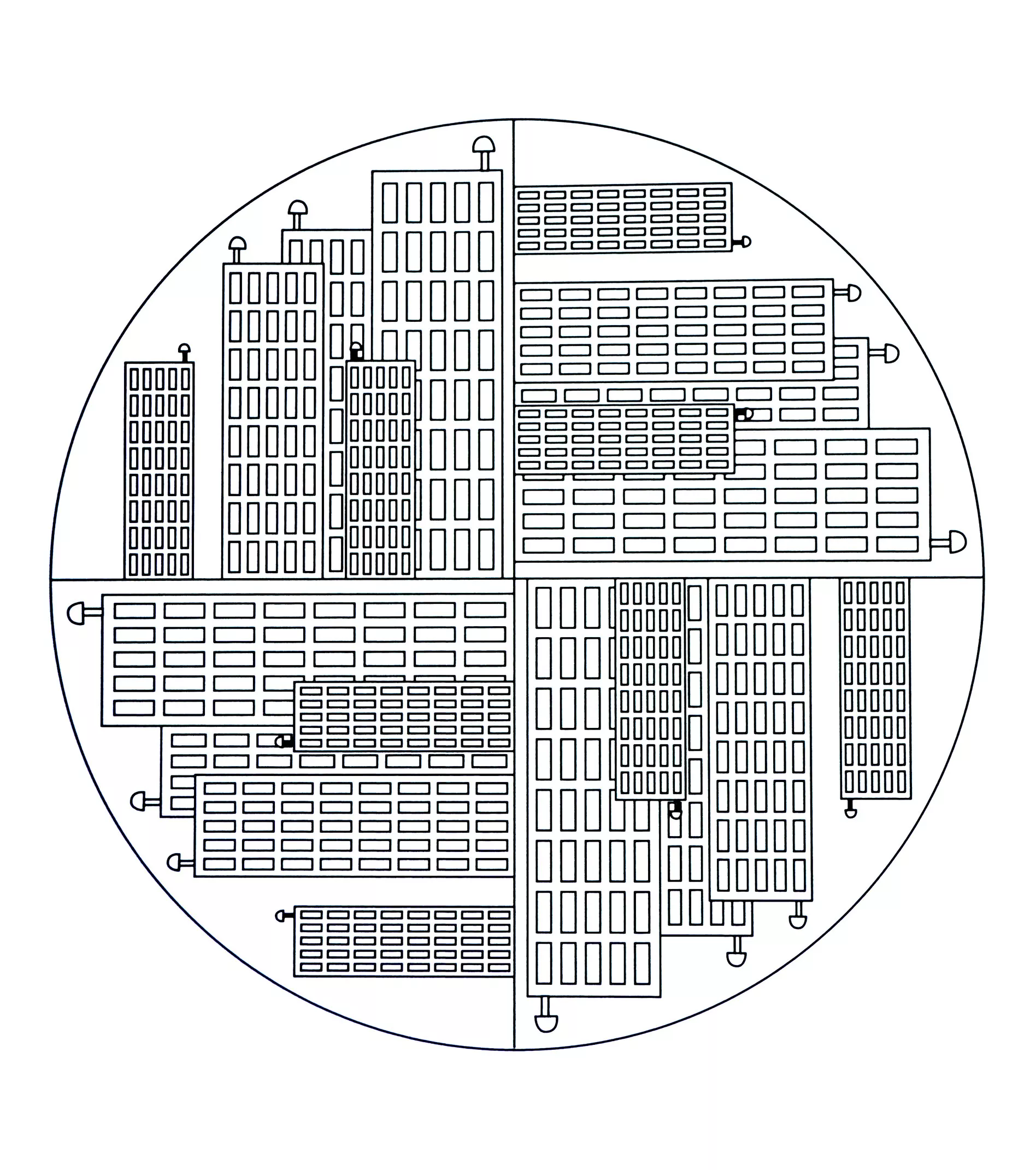 New York (Coloriage de Mandalas à imprimer pour enfants)
