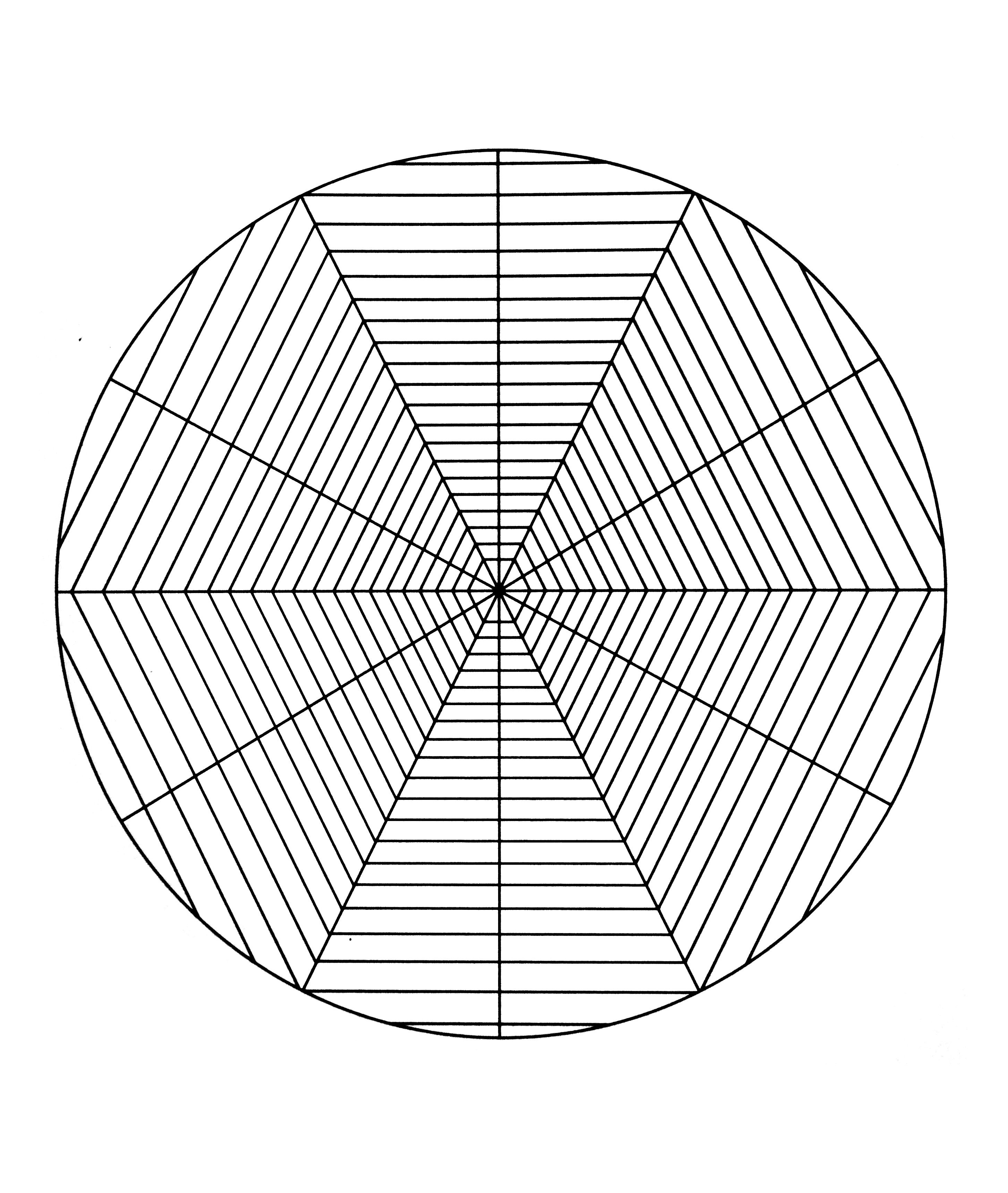 La toile d'araignée (Coloriage de Mandalas à imprimer pour enfants)