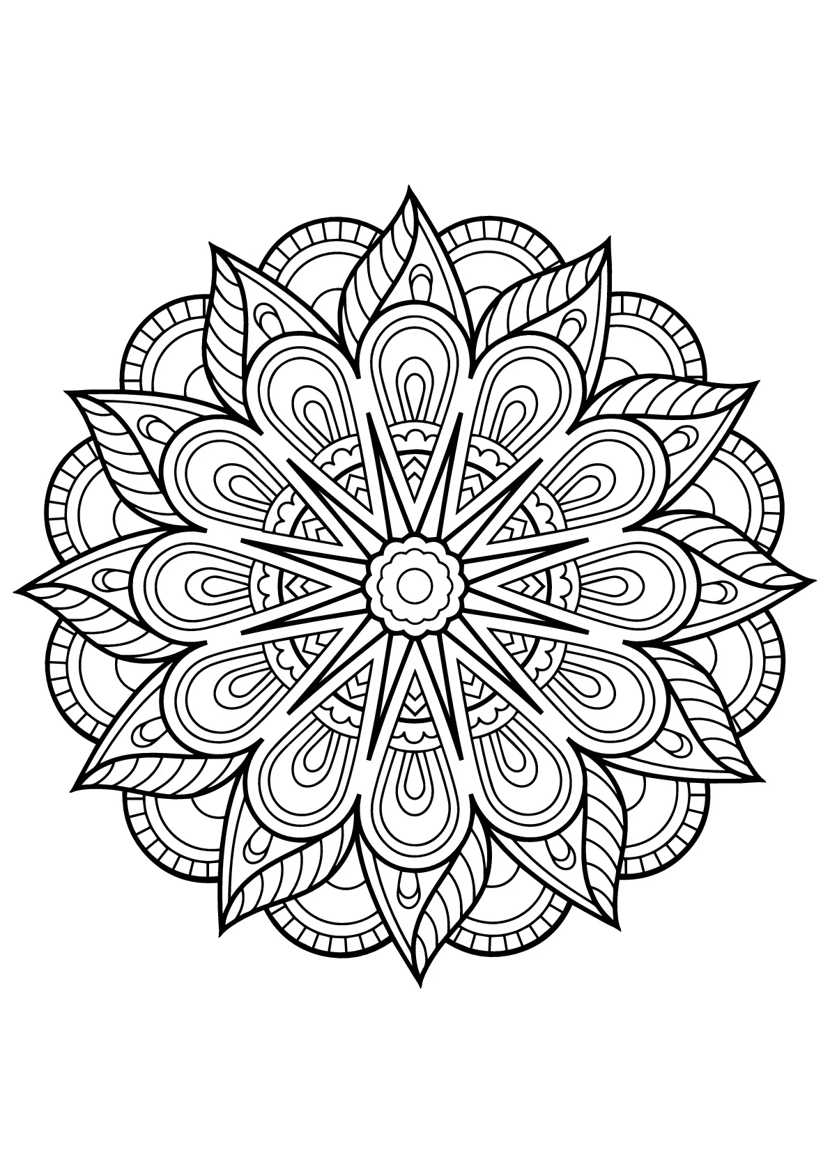 Mandala feu d'artifice (Coloriage à imprimer pour enfants)