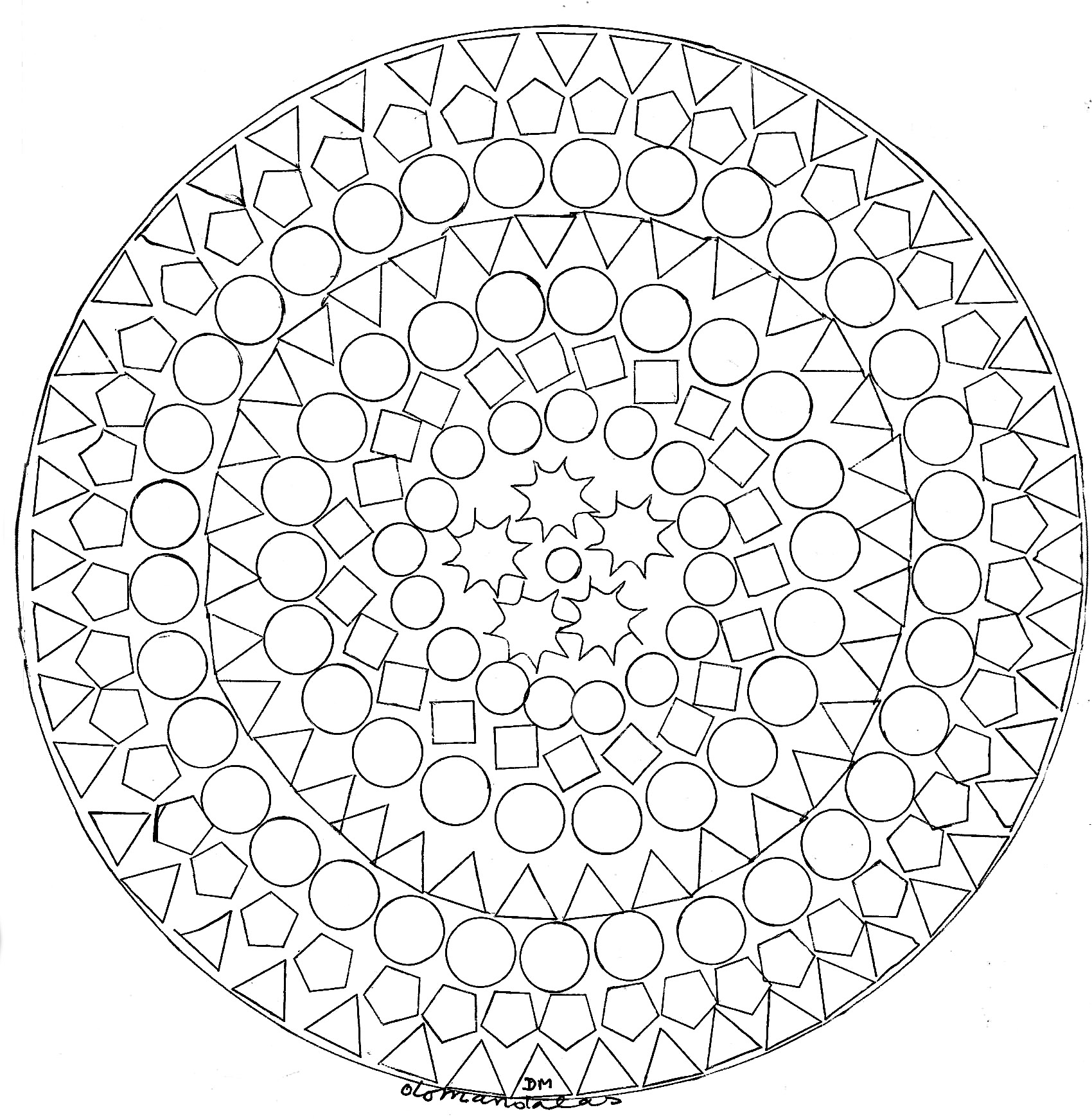 Mandala facile figures geometriques