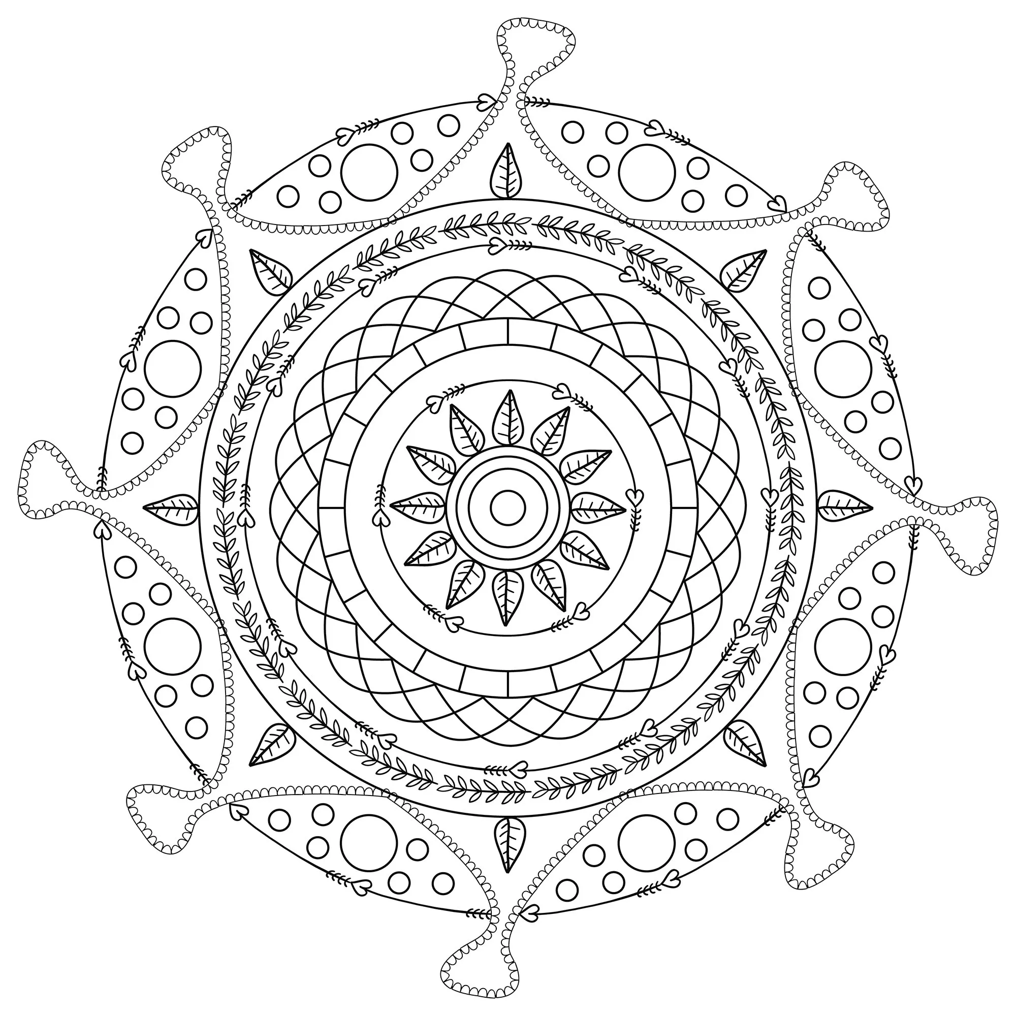 Mandala original et entrainant (Coloriage à imprimer pour enfants)