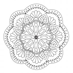 Coloriage de à imprimer pour enfants : Mandala fleuri simple