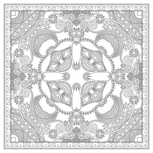 Coloriage mandala carre par karakotsya 1