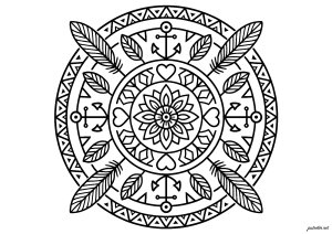Mandala Tatouage Géométrique (Coloriage)