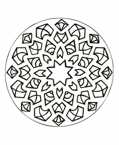 Coloriage simple mandala a telecharger 14