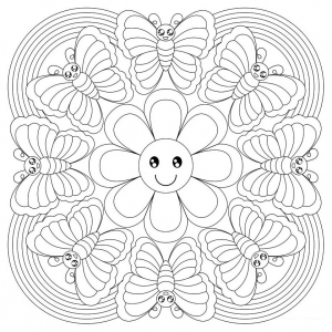 Coloriage simple mandala a telecharger 18