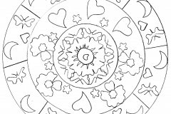 Mandala coeurs et lune par domandala 13