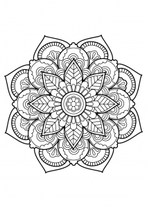 Mandala complexe tiré d'un livre de coloriages gratuit