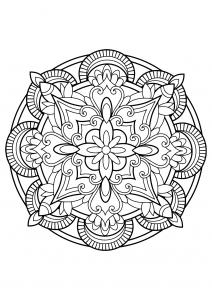 Mandala complexe tiré d'un livre de coloriages gratuit