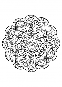 Mandala complexe tiré d'un livre de coloriages gratuit