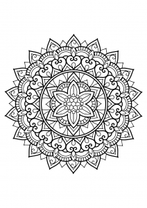 Mandala complexe tiré d'un livre de coloriages gratuit
