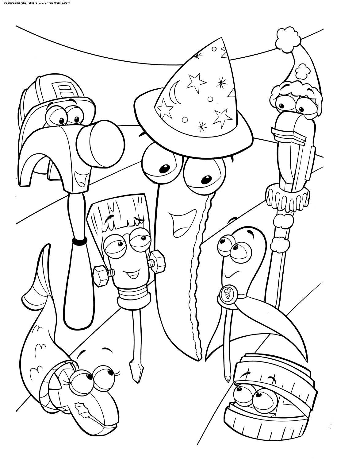 Dessin de Many et ses outils gratuit à télécharger et colorier - Coloriages  de Manny et ses outils à imprimer, image size:1099x1512