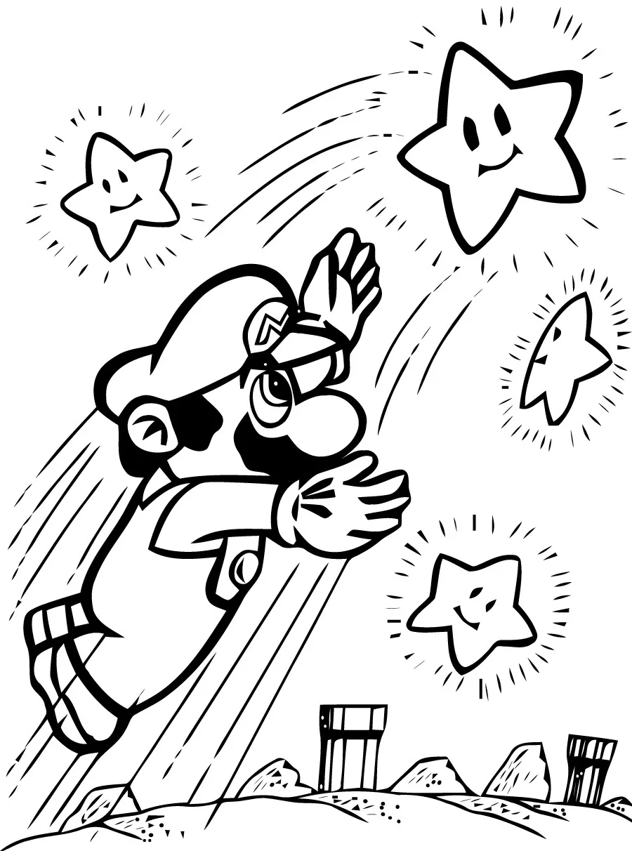 Coloriages mario bros - 6 (Super Mario Bros.)