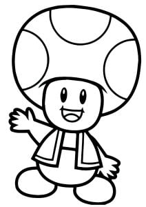 Coloriage gratuit simple pour enfants sur le thème Super Mario Bros. (Coloriage de Super Mario Bros.)