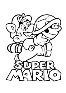 Dessin à colorier amusant pour enfants sur le thème Super Mario Bros. (Coloriage de Super Mario Bros.)