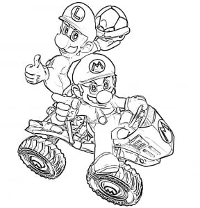 Coloriage de Mario Kart à colorier pour enfants