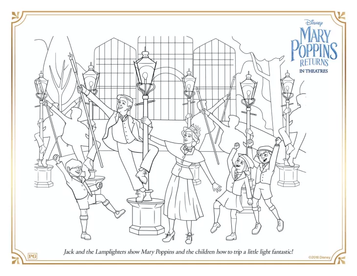 Le Retour de Mary Poppins (Coloriage à imprimer pour enfants)