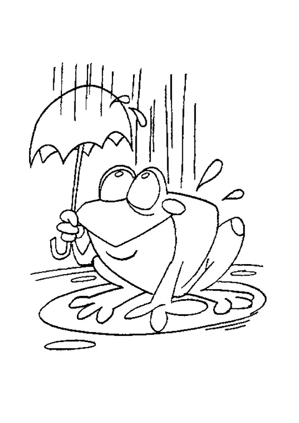 Grenouille (Coloriage de Météo à imprimer pour enfants)