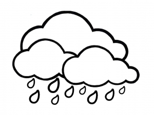 Nuage et pluie (Coloriage de Météo)