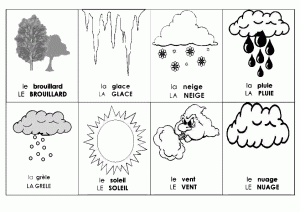 Types de temps à colorier