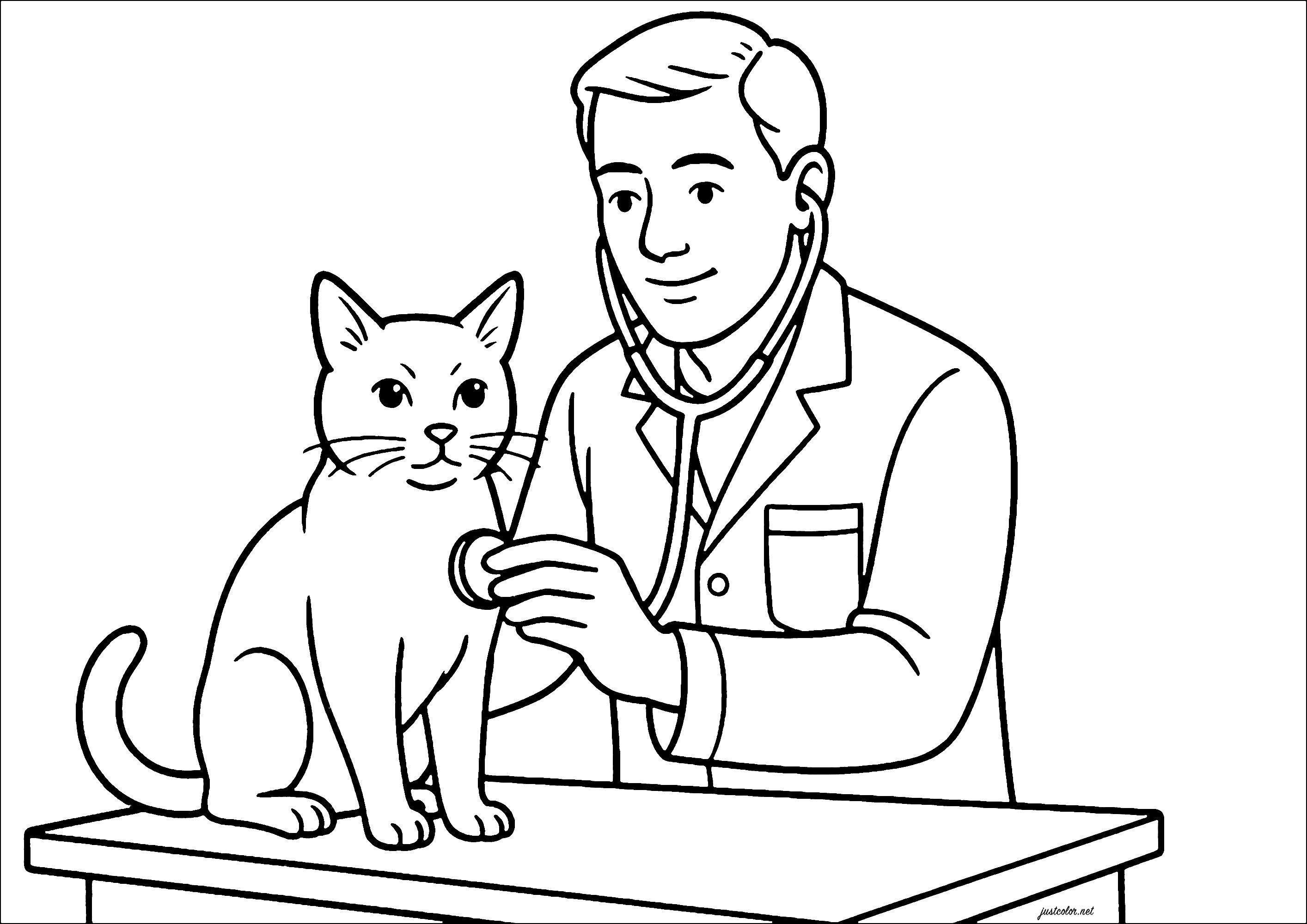 Chat Oscult Par Un V t rinaire Coloriages De M tiers Imprimer chat-oscult-par-un-v-t-rinaire-coloriages-de-m-tiers-imprimer