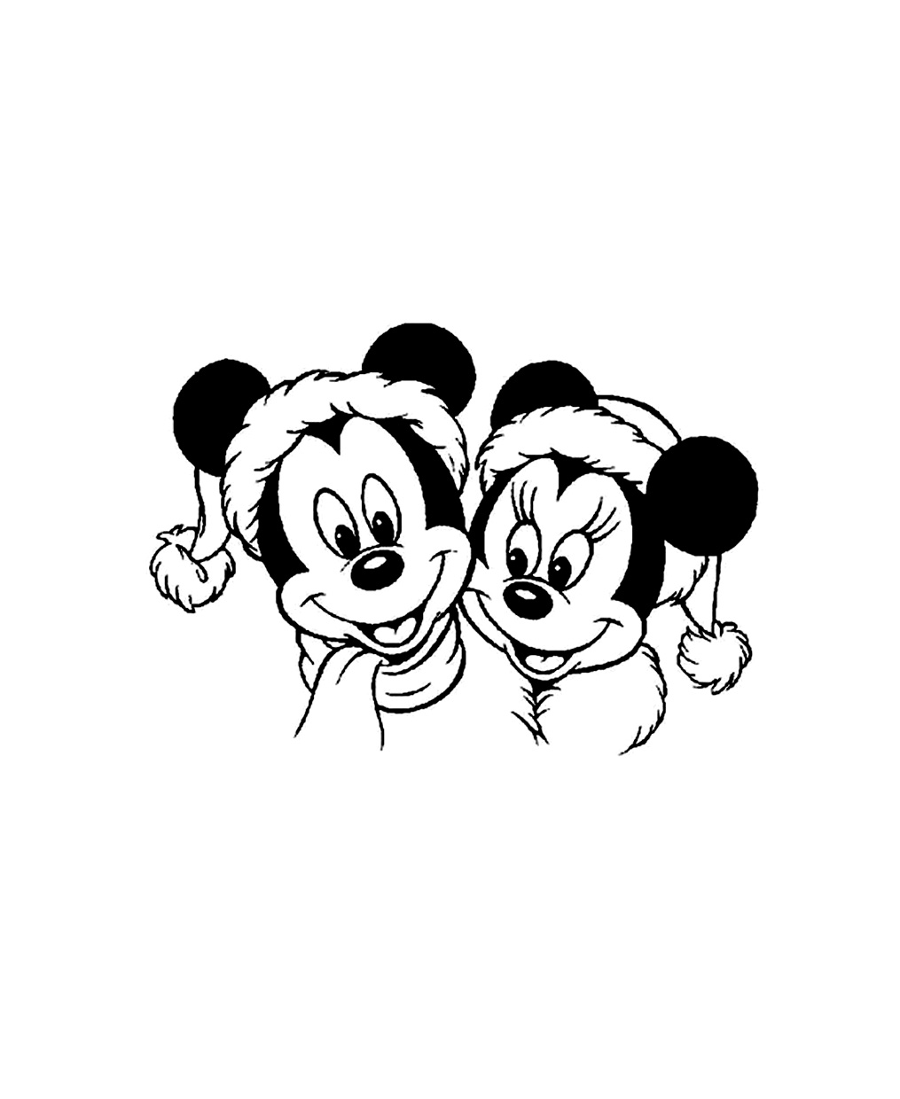 Mickey et Minnie avec de beaux chapeaux de Noël