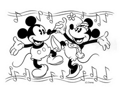 Coloriage retro de Mickey et Minnie !