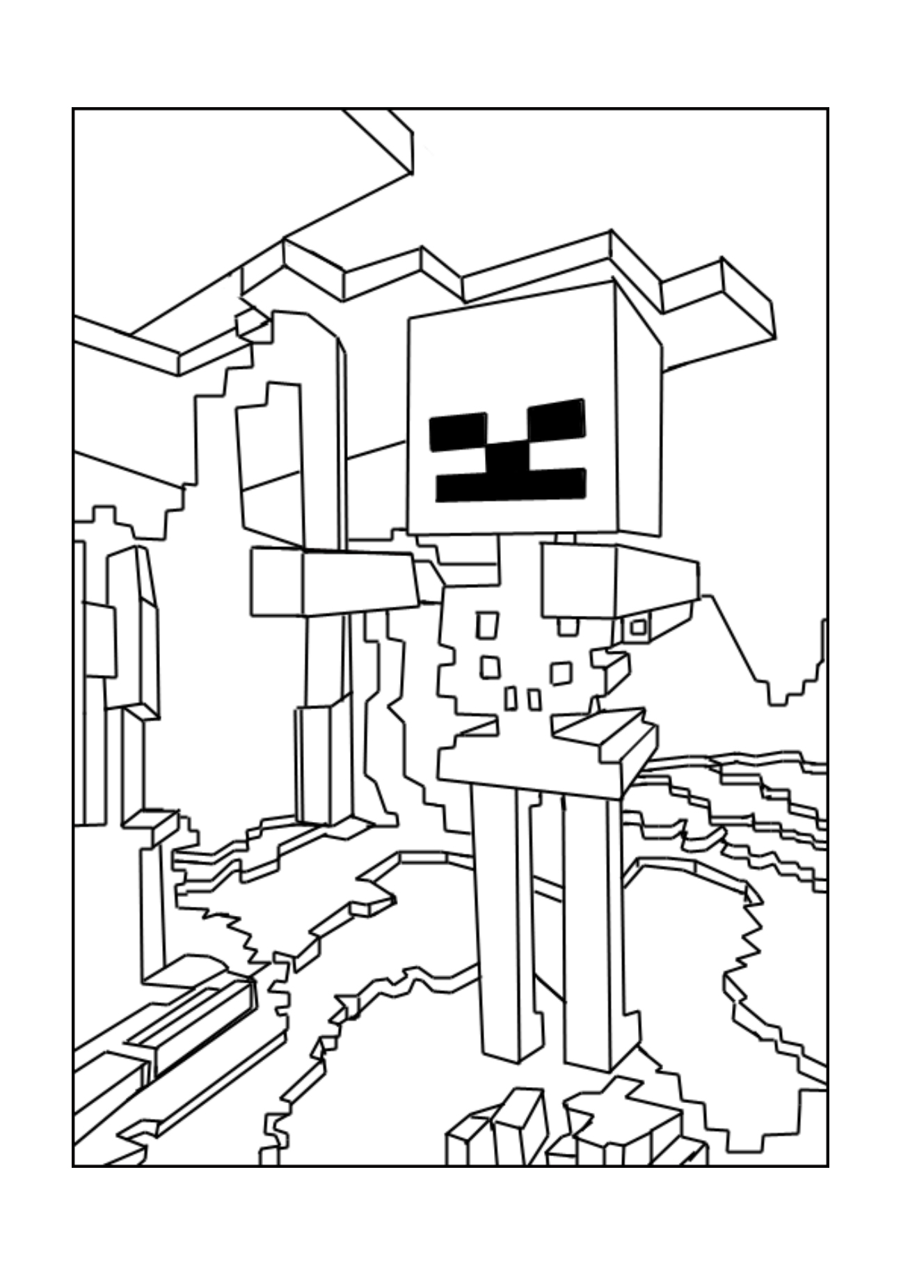 Coloriage de Minecraft facile pour enfants