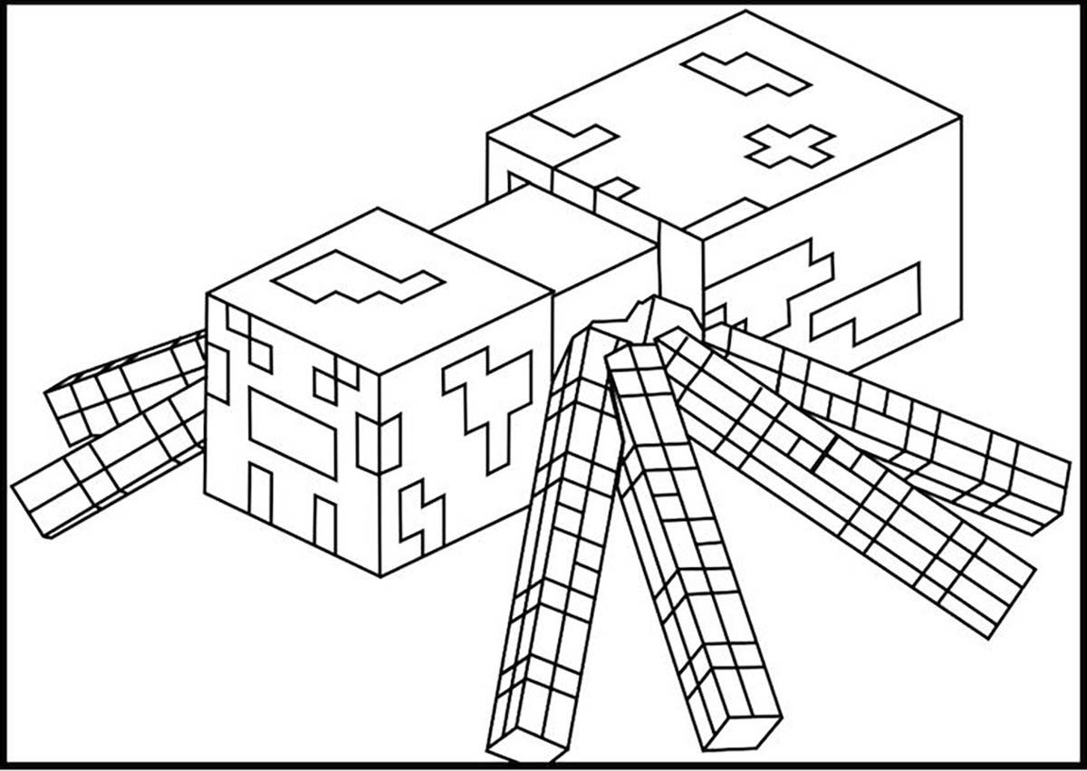 Coloriage de Minecraft pour enfants - Coloriages de Minecraft à imprimer, image size:1200x851