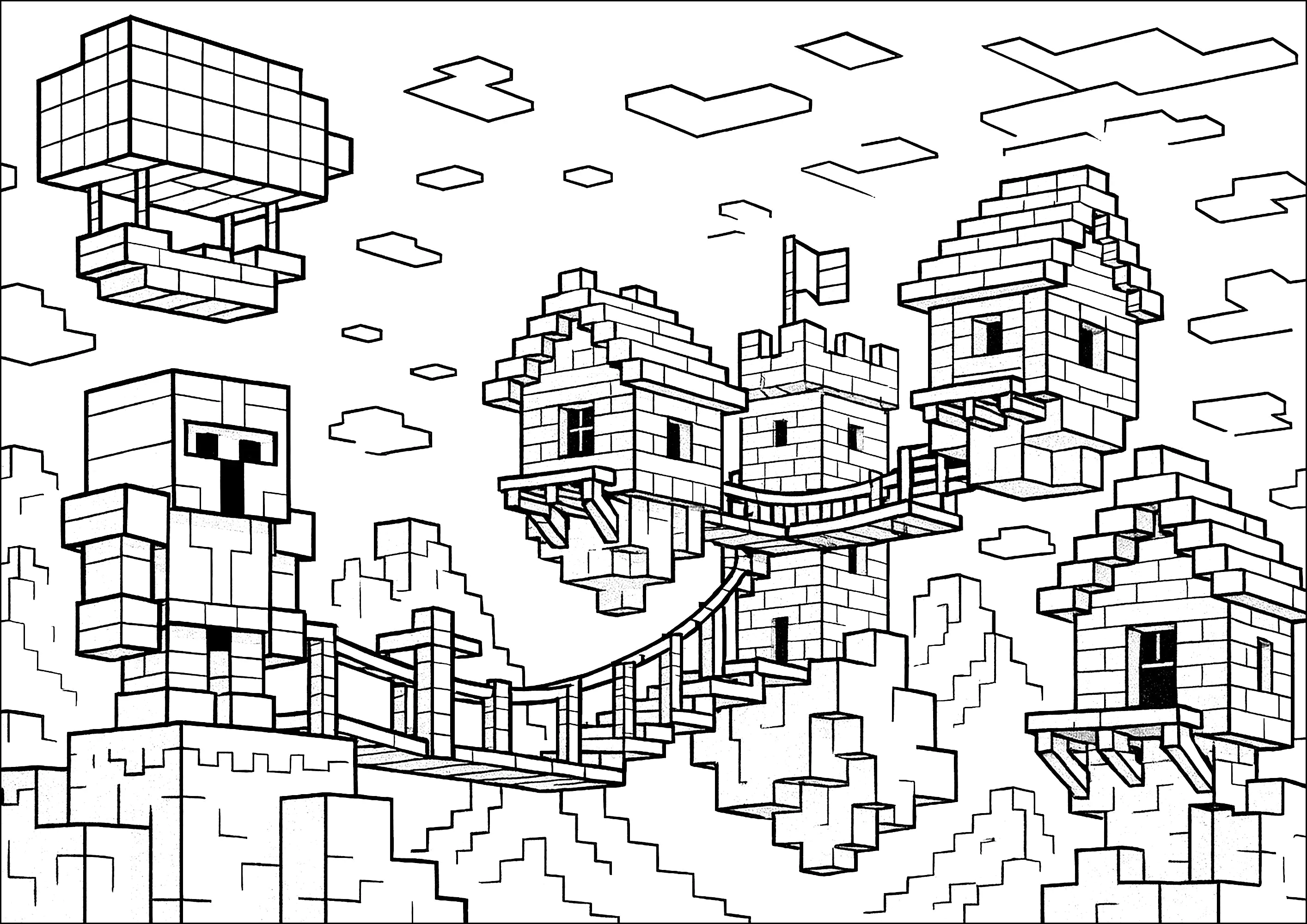 Pages Colorier Minecraft Imprimer Coloriage Minecraft Village Pages Colorier Minecraft Imprimer Coloriage Minecraft Village