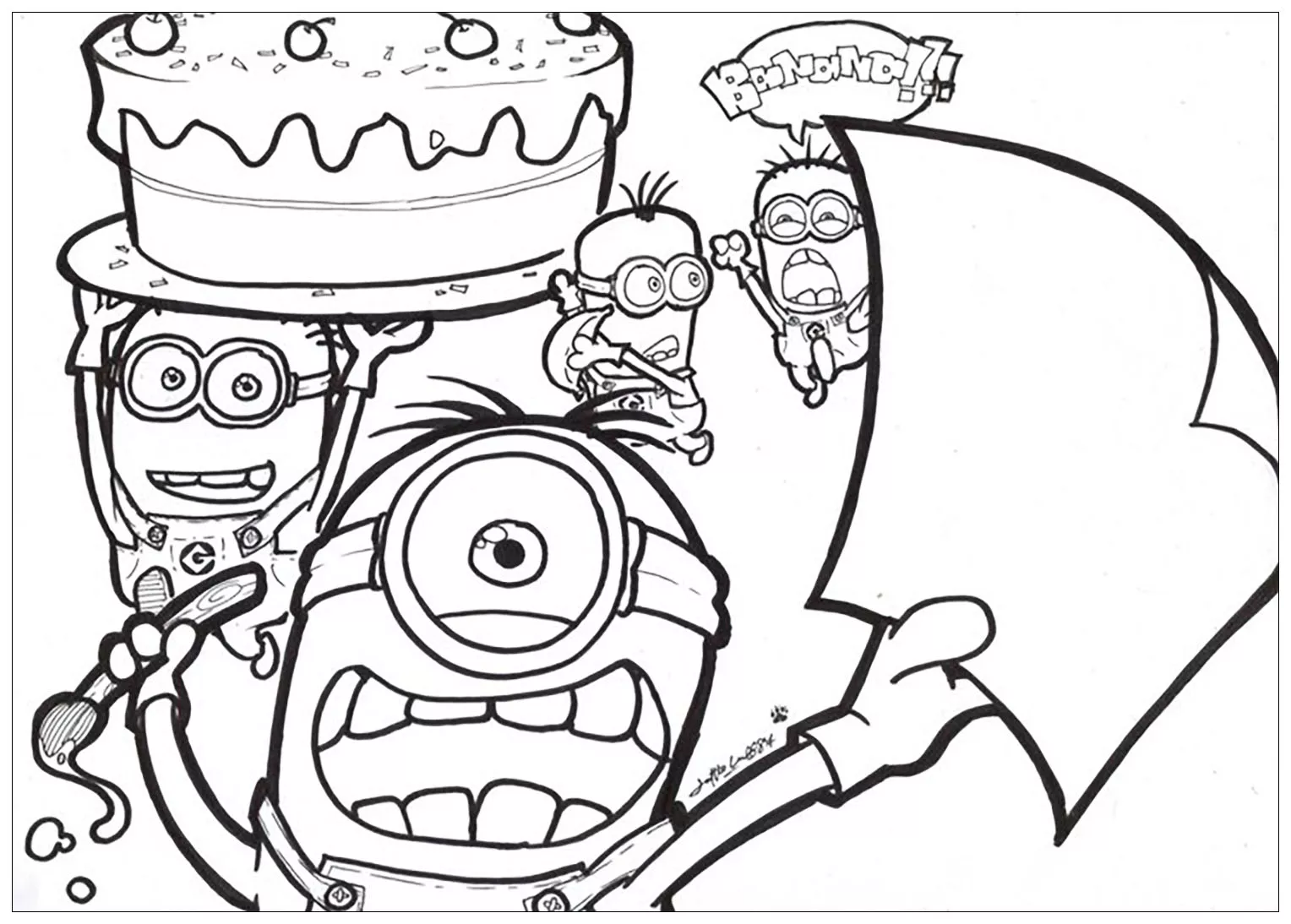 21406199ef7177df5ed3f0a7dba640fc (Coloriage de Minions à imprimer pour enfants)